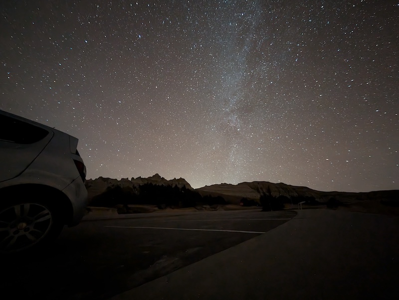 The south-western view … and the back end of my car. Is that the Milky Way?