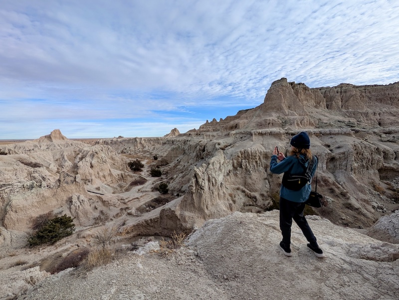 The view looking at the start of Notch Trail with the ladder visible on the left.