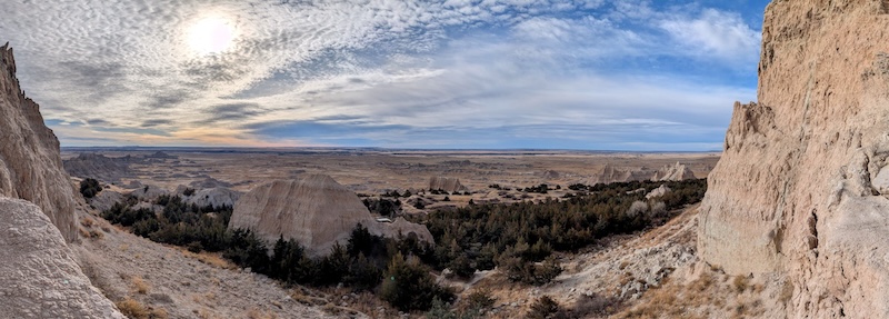 Notch Trail overlook panorama at the end of the road.